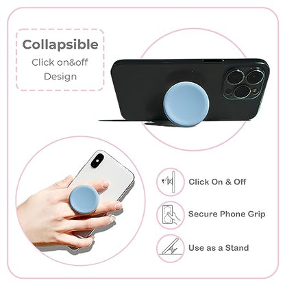 GRIPONG Cute Soft Silicone Cover Expandable Collapsible Mobile Phone Grip Stand Holder for Smartphone Tablet Cell Phone Accessory (White) - color: White