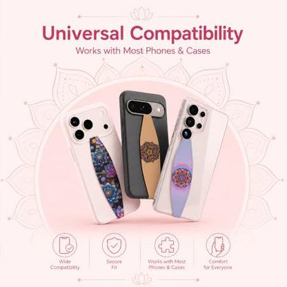 Switchbands Cell Phone Grip Strap – Reversible Soft Elastic Hand Holder for Back of Phone, Secure Anti-Drop Hand Strap, Arthritis Friendly, Slim Universal Boho Fit for All – Mystic Whispers