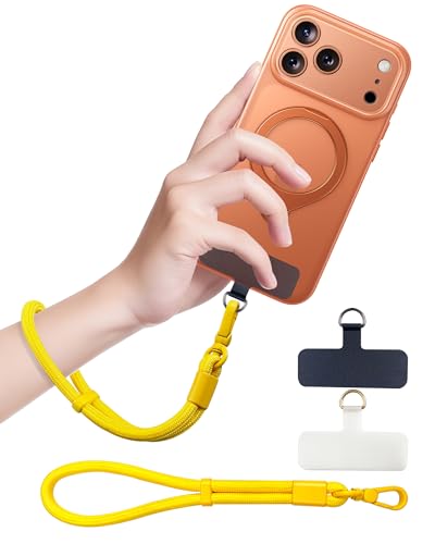 Phone Lanyard, Phone Wrist Strap with 2 Tether Tabs for All Phones, Yellow - color: Yellow