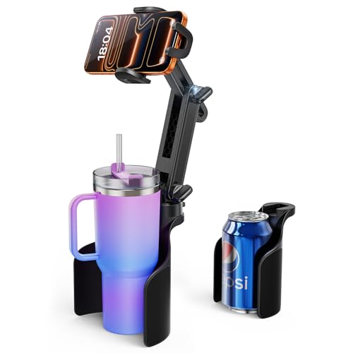TAZENI 2-in-1 Cup Phone Holder for Car, with 2 Sizes Hollow Bases