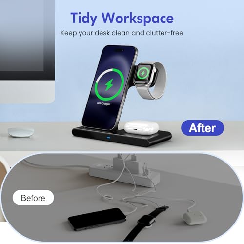 Wireless Charger Fast Charging Station 3 in 1 Charger Stand Desk