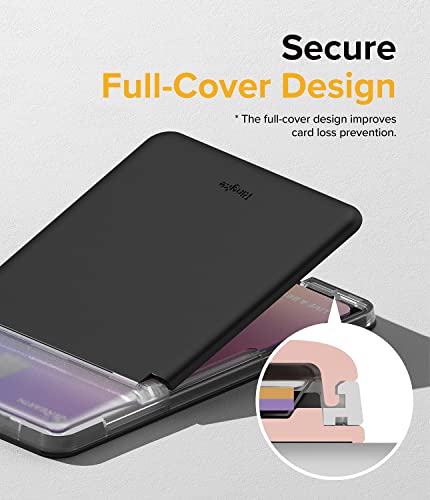 Ringke Stand Slot Card Holder [Phone Wallet Stick on + Stand] ID & Credit Card Holder for Phone Case, Solid Card Wallet with Phone Kickstand Compatible with iPhone Galaxy Android - Clear & Black - color: Clear & Black