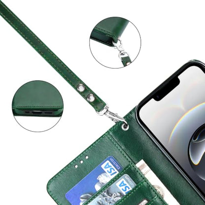 Bocasal Detachable Wallet Case Card Holder for iPhone 17e/16e, Green | RFID Blocking Kickstand Card Slots Holder PU Leather Magnetic Shockproof Wrist Strap Removable Flip Protective Cover 6.1 inch - color: Green