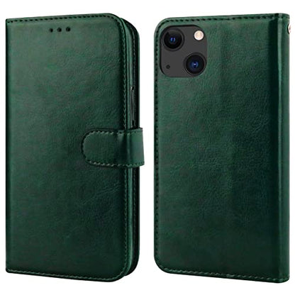 Bocasal Detachable Wallet Case Card Holder for iPhone 13, Green | RFID Blocking Kickstand Card Slots Holder PU Leather Magnetic Shockproof Wrist Strap Removable Flip Protective Cover 6.1 inch - color: Green