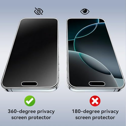Ailun 3 Pack 4 Way 360 Degree Privacy Screen Protector for iPhone 16 Pro - size: 16 Pro(360 Privacy) 6.3 inches