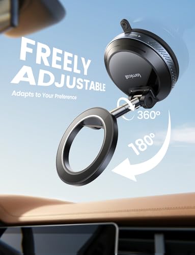 Lamicall Car Phone Holder for Magsafe Dashboard Windshield Nano Gel Vacuum - color: Black