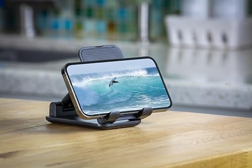 Scosche SUFMPS-SP Universal Cell Phone Stand and Holder with Non-Slip Cradle, Foldable, Adjustable Non-Magnetic Mount for Home Office Desk or Travel Compatible with iPhone, Tablet and All Devices - style: Office Desk / Travel