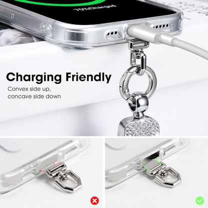 Elastic Phone Lanyard with Phone Tabs, Stretchy Braided Cellphone Wrist Strap and Keys Keychain - color: Thin Black-white