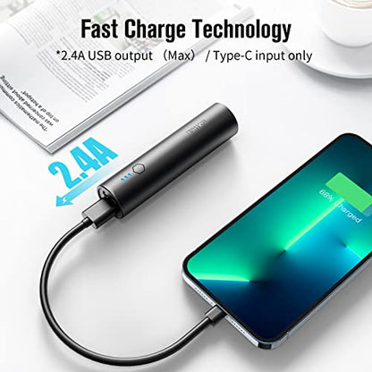 SIXTHGU S03 Portable Charger, 5000mAh Mini Power Bank, Pocket Size Fast Charging USB-C (in&Out), PowerNano, Compatible with iPhone Series, Android Phone and More