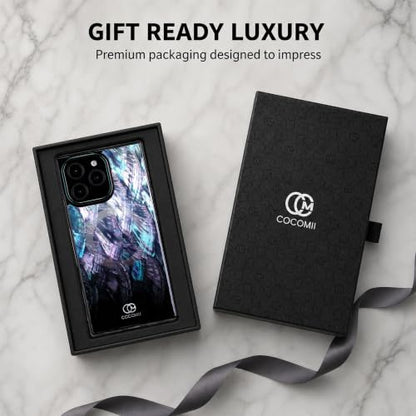 COCOMII Rectangle for iPhone 15 Pro Case, Black Real Mother of Pearl | Compatible with MagSafe Wireless Charging, Shockproof 10ft Drop Protection, Camera & Screen Protection, Premium Glossy Finish - color: Black Real Mother of Pearl, size: iPhone 15 Pro (
