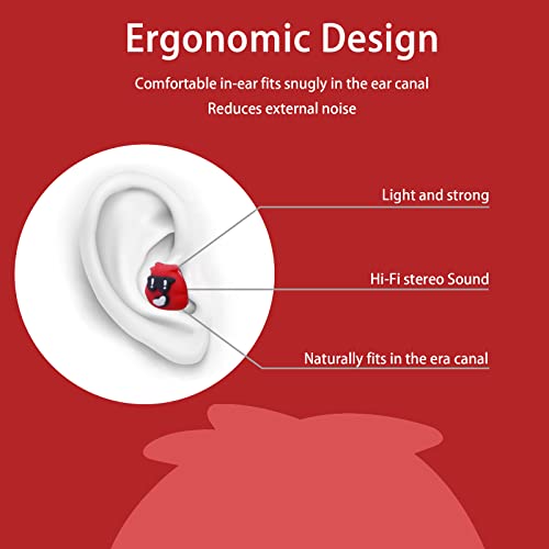 Kids Earbuds with Storage Case for Back to School, Earbuds for Kids - color: Red