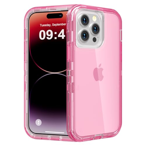 Follaroma for iPhone 14 Pro Max Case, Heavy Duty Shockproof Protection Phone Cases, Anti-Drop, Durable Dual Layer Transparent Protective Cover Compatible with iPhone 14 ProMax, 6.7 inch,Crystal Pink - color: Pink, size: iPhone 14 Pro Max 6.7‘’