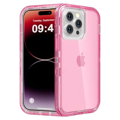 Follaroma for iPhone 14 Pro Max Case, Heavy Duty Shockproof Protection Phone Cases, Anti-Drop, Durable Dual Layer Transparent Protective Cover Compatible with iPhone 14 ProMax, 6.7 inch,Crystal Pink - color: Pink, size: iPhone 14 Pro Max 6.7‘’
