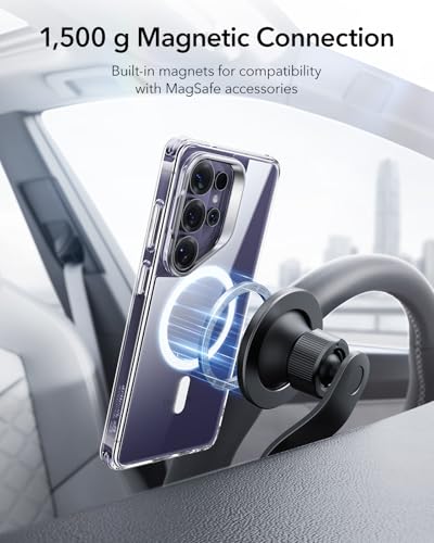 ESR for Samsung Galaxy S26 Ultra Case with Stash Stand, Compatible with MagSafe, Military-Grade Protection, Magnetic Case for Samsung Galaxy S26 Ultra, Scratch-Resistant Back Cover, Clear - color: Clear