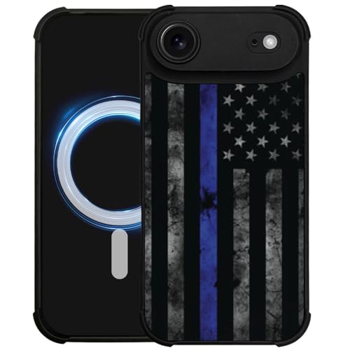 DJSOK Case for iPhone 17 Air,Compatible with MagSafe,Anti-Scratch Shockproof Case,American Police Flag - color: American police flag, size: iPhone 17 Air
