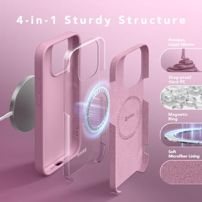 GONEZ Magnetic for iPhone 15 Pro Max Case, Silicone Cover Blackcurrant - color: Blackcurrant, size: Iphone 15 Pro Max