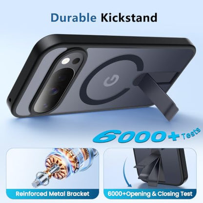 for Pixel-10 Case/Pixel-10-Pro Case, Durable Metal Stand, Black - color: Black, size: Pixel 10/10 Pro 6.3"