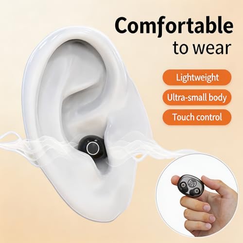 Mini Wireless Bluetooth Earbuds with LED Display, in-Ear Sleep Earphones with Soft Silicone Ear Caps, Compact Charging Case, 5.4 Chip, High Sound Quality (Purple) - color: Purple