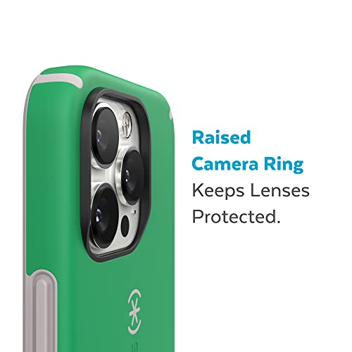 Speck iPhone 14 Pro Max Case - Slim, Drop Protection, Scratch Resistant, Soft Touch, Dual Layer, Renew Green/Sweater Grey CandyShell Pro - color: Renew Green/Sweater Grey