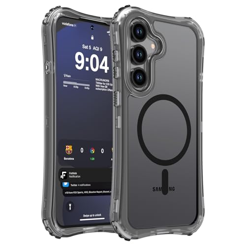 WRJ Magnetic Matte for Samsung Galaxy S26 FE Case,Samsung S25 FE Case [Fit for MagSafe][Military Grade Drop Protection] Translucent Shockproof Protective Phone Case-Black - color: Black, style: Matte