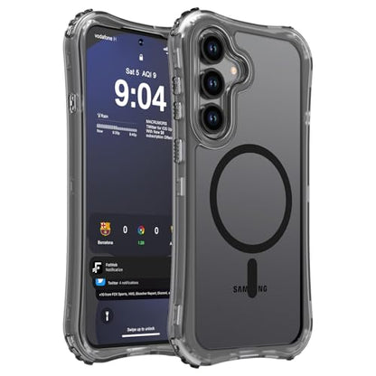 WRJ Magnetic Matte for Samsung Galaxy S26 FE Case,Samsung S25 FE Case [Fit for MagSafe][Military Grade Drop Protection] Translucent Shockproof Protective Phone Case-Black - color: Black, style: Matte