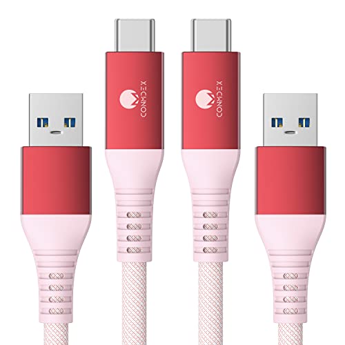 CONMDEX Android Auto USB Cable [3ft, 2-Pack] 10Gbps, 3A Fast Charging - color: Red, size: 3ft+3ft, style: 2Pack