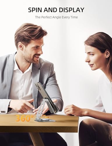 Nulaxy 360° Rotating Multi-Angle Adjustable Phone Stand, Silver - color: C-Silver