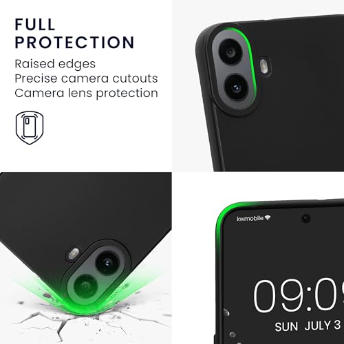 kwmobile Case Compatible with CMF Phone 1 Case - Protective Slim TPU Phone Cover - Soft Matte Finish - Black Matte - color: black matte