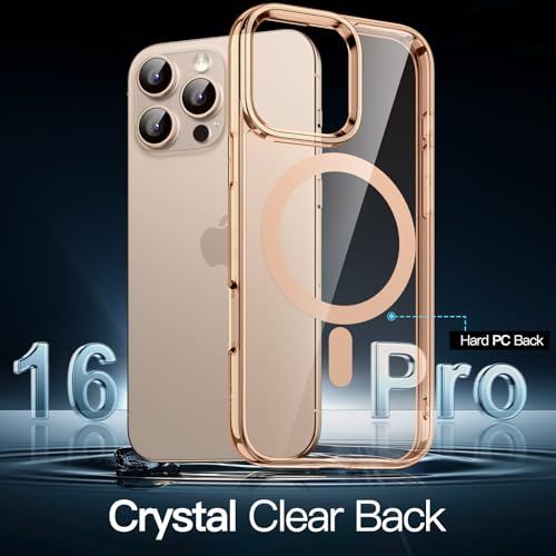 JETech Magnetic Case for iPhone 16 Pro 6.3-Inch Compatible with MagSafe, Shockproof Phone Bumper Cover, Anti-Scratch Clear Back (Desert) - color: Desert, size: iPhone 16 Pro