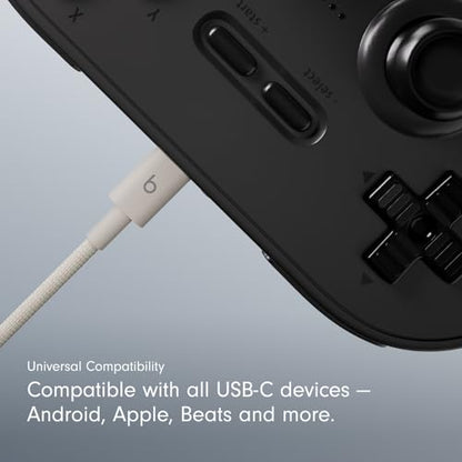 Beats USB-C to USB-C Woven Cable Fast Charging Durable/Tangle-Free Compatible Charger for Apple & Android Devices (1.5 m, 5 ft) - Surge Stone - color: Surge Stone, size: 5 ft, style: USB-C to USB-C