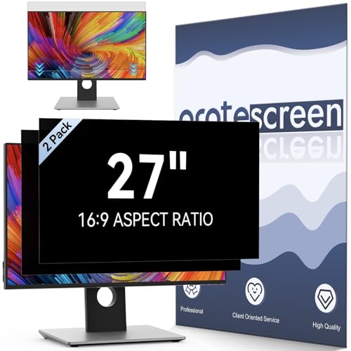 [2 Pack] Computer Privacy Screen 27 Inch for 16:9 Widescreen Monitor - size: 27" (16:9)-2 pack