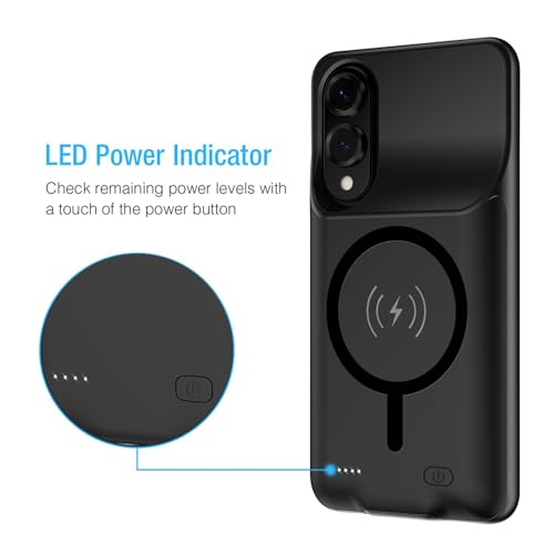 Battery Case for Galaxy S25 Edge,10000mAh Portable Protective Smart Wireless Charging Case Support Carplay Compatible with Galaxy S25 Edge(6.7 inches)Rechargeable Extended Battery Charger Case(Black) - size: Galaxy S25 Edge