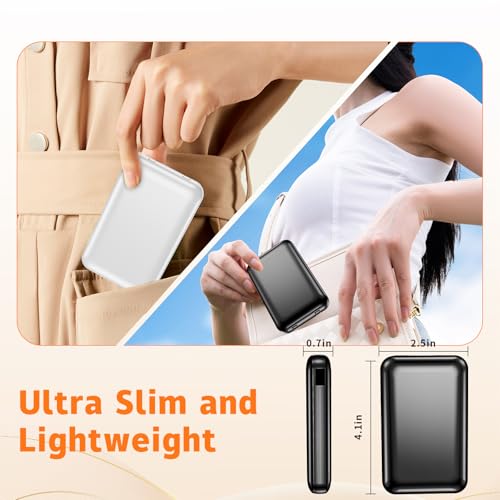 2 Pack 10000mAh 22.5W Fast Charging Power Bank, White & Black - color: Black&White