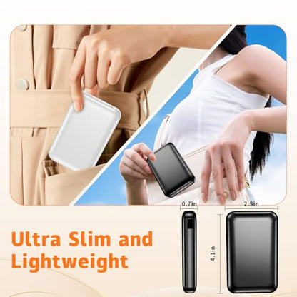 2 Pack 10000mAh 22.5W Fast Charging Power Bank, White & Black - color: Black&White