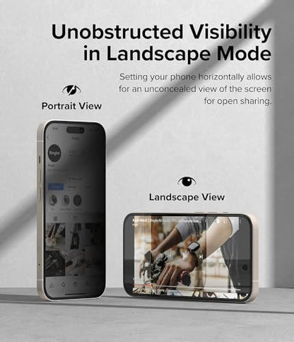 Ringke for iPhone 15 Plus Screen Protector [Privacy Glass] - size: iPhone 15 Plus