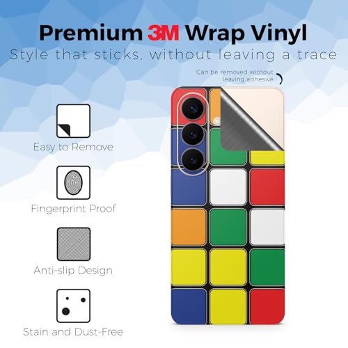 Glossy Glitter Phone Skin Compatible with Samsung Galaxy S26 - Puzzle Cube - Premium 3M Vinyl Protective Wrap Decal Cover - Easy to Apply | Crafted in the USA by MightySkins - color: Puzzle Cube, size: Galaxy S26 (Back Wrap), style: Glossy Glitter Finish