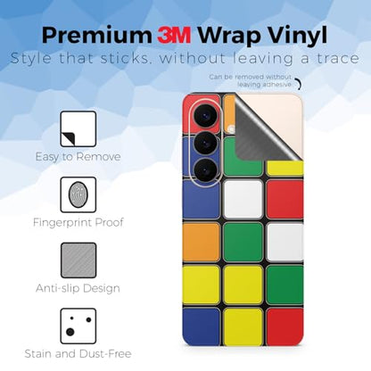 Glossy Glitter Phone Skin Compatible with Samsung Galaxy S26 - Puzzle Cube - Premium 3M Vinyl Protective Wrap Decal Cover - Easy to Apply | Crafted in the USA by MightySkins - color: Puzzle Cube, size: Galaxy S26 (Back Wrap), style: Glossy Glitter Finish
