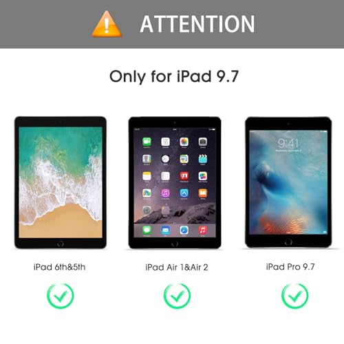 OMOTON 3 Pack Screen Protector for iPad 6th 5th Generation, Tempered Glass Screen Protector Compatible with Apple iPad Pro 9.7 / iPad Air 2 / iPad Air 9.7 Inch with Alignment Frame, Case Friendly - size: iPad 9.7'' Gen 6/5