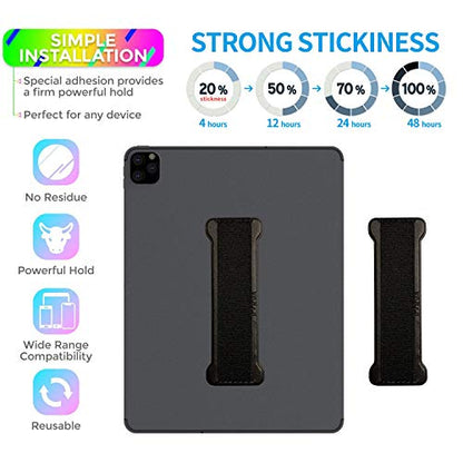 Hand Holder Strap for ipad, Tablet Hand Holder Strap, Universal Handle Grip for iPad Kindle, Mini Tablets and Cases (Black) - color: Black
