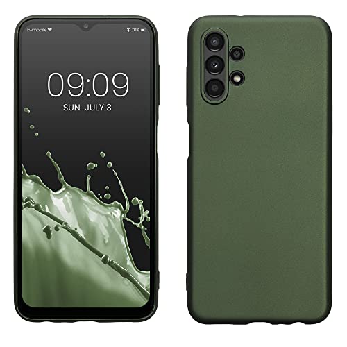 kwmobile Case Compatible with Samsung Galaxy A13 4G Case - Soft Slim Metallic TPU Silicone Cover - Metallic Forest Green - color: Metallic Forest Green, size: Galaxy A13 4G