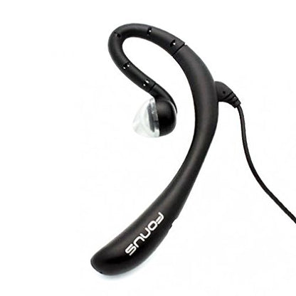 Wired Headset Mono Handsfree Earphone 3.5mm Headphone Boom Microphone Single Earbud [Black] for Verizon iPhone SE - Verizon BlackBerry Priv - Verizon Google Pixel