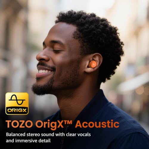 TOZO A1 Wireless Earbuds Bluetooth 5.3 Light Weight in Ear Headphones - color: Orange