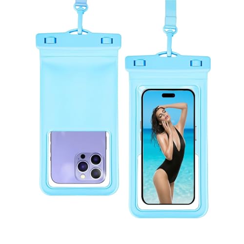 Waterproof Phone Pouch, with Inside Card Holder, Large Waterproof Case Compatible with iPhone 17 16 15 14 13 Pro Max, Beach Cruise Essentials, 1 Pack, Blue - color: B1-Blue