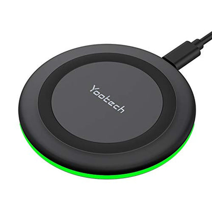 Yootech Wireless Charger,10W Max Wireless Charging Pad(No AC Adapter) | Compatible with iPhone 17/17 Pro/17 Pro Max/Air/16/15/14/13/SE 2022/12/11,Samsung Galaxy S25/S24/S23,for AirPods Pro 3 - color: Black/Black
