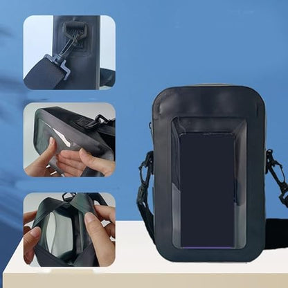 Waterproof Phone Pouches for Outdoor Activities Touch Screens Phones Dry Bag with Adjustable Strap for Most Smartphones - color: Black
