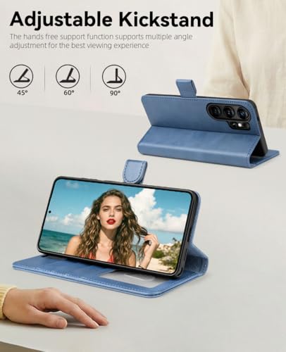 OCASE for Samsung Galaxy S26 Ultra Wallet Case, Card Holder, Light Blue | RFID Blocking, Kickstand, Magnetic Closure, PU Leather Flip Folio, Shockproof TPU Shell, Protective Phone Cover (6.9") 2026 - color: Light Blue, size: Samsung Galaxy S26 Ultra