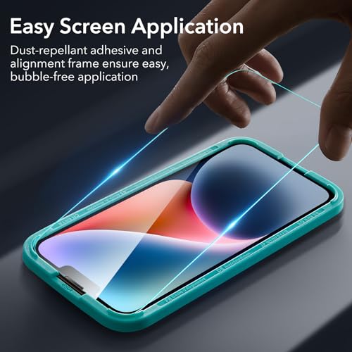 ESR 3+1 Pack for iPhone 15 Pro Screen Protector, Align Frame