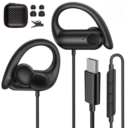 ASKUBSKU USB C Headphones Over Ear Hooks for Samsung S26 Ultra S25 S24 S23