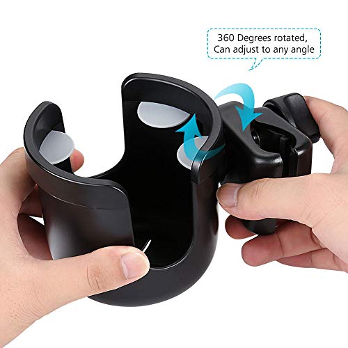 Accmor Stroller Cup Holder, Drinks Holder Bike Walker Wheelchair - color: All Black
