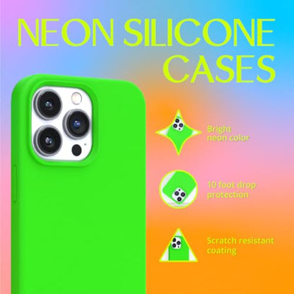FELONY CASE - iPhone 14 Pro Case - Neon Green Silicone Phone Cover | Liquid Silicone with Anti-Scratch Microfiber Lining, 360° Shockproof Protective Case for Apple iPhone 14 Pro - color: Neon Green, size: iPhone 14 Pro